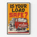 Poster vintage sicurezza stradale caricamento camion