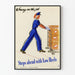 Vintage poster Jenny at work with low-heeled shoes