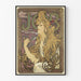 Poster decorativo Art Nouveau con donna stilizzata e motivi dorati