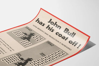 Poster vintage di infografia sulla produzione bellica britannica 1940-1942
