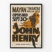 Vintage-Poster John Henry - Wanddekoration Theater Mayan