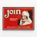 Vintage Red Cross Poster - Join Red Cross work must go on — framed artwork on a wall