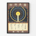 Ancient Japanese Poster with Candle and Traditional Symbols