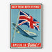 Poster vintage Keep Them Both Flying - Decorazione murale di aviazione e Union Jack