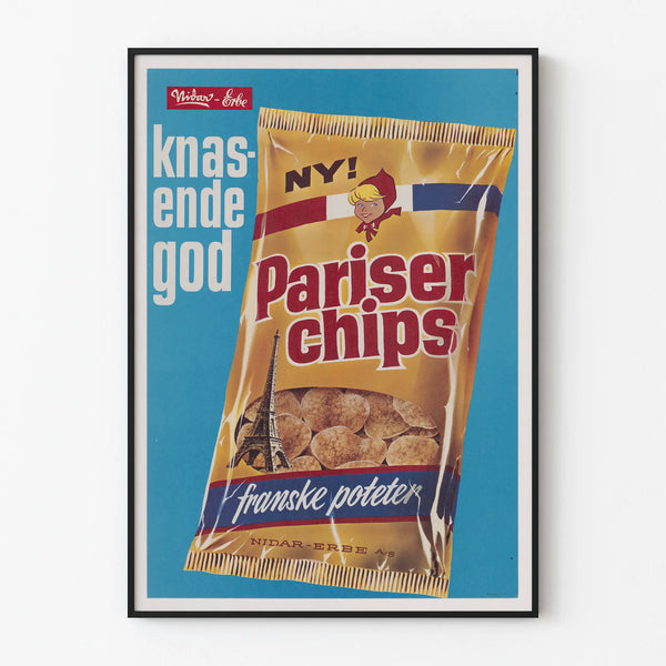 Poster vintage Pariser Chips - Decorazione murale retrò snack