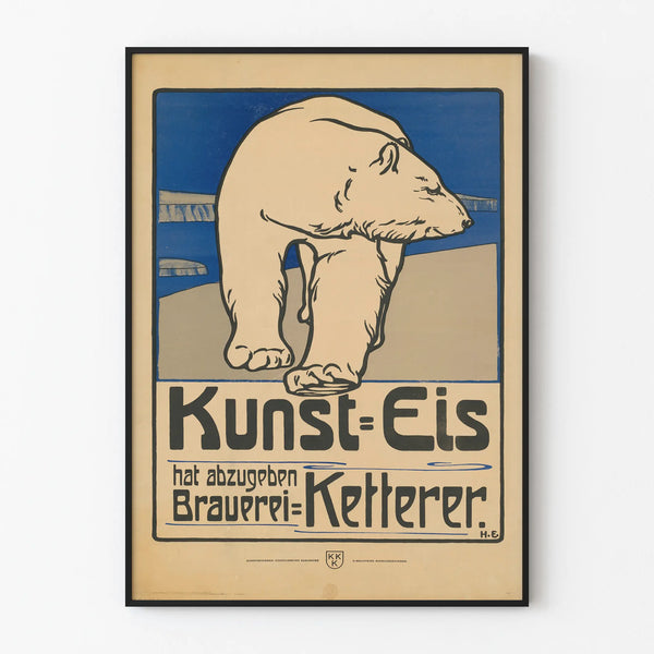 Vintage-Poster Eisbär Kunst-Eis für Wanddekoration