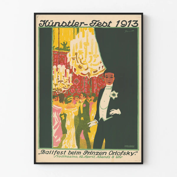 Poster artistico vintage 1913 - Ballo a casa del principe Orlofsky