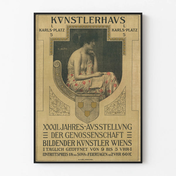 Poster artistico vintage per esposizione annuale di artisti viennesi