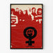 Dekoratives Feministisches Poster Kvinnefronten Rot und Schwarz