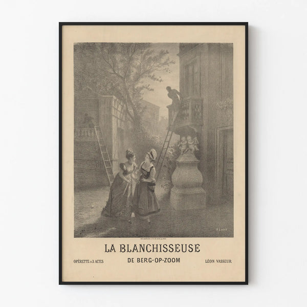 Poster antico La Lavandaia di Berg-Op-Zoom decorazione murale vintage
