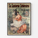 Vintage-Poster La Lanterne Littéraire mit dekorativer Illustration