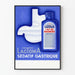 Poster vintage Lactoma Sedativo Gastrico Blu e Bianco