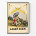 Vintage-Poster Lager Beer mit Königsfrösch