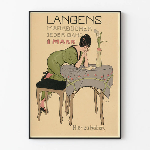 Poster vintage Langens Markbücher decorazione murale elegante