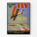 Vintage-Poster zum Erlernen des Fliegens von Curtiss-Wright