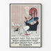 Vintage Poster of a Man Reading with a Broken Leg in a Chair