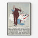 Vintage poster of a man reading and spilling a glass of wine