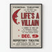 Vintage-Poster Life's A Villain - Wanddekoration für das Bundestheater