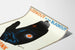 Poster vintage sicurezza stradale nero e blu