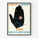 Poster vintage sicurezza stradale nero e blu