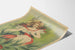 Vintage poster of Lucienne Muguet in a white dress and floral hat