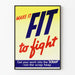 Vintage-Poster „Make It Fit to Fight“ Inspirierende Wanddekoration