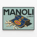 Vintage-Werbeplakat Manoli Limit — gerahmtes Bild an der Wand