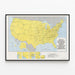 Poster Map of Higher Education Institutions in the United States — framed artwork on a wall
