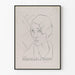 Wall decoration poster portrait of Marcelle the Brunette with pencil