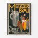 Poster vintage Metzger Bräu Zurigo birra tedesca