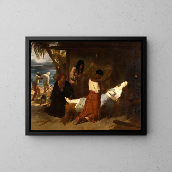Die Tod der Jungfrau - Émile Signol — gerahmtes Bild an der Wand