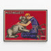 Vintage-Poster von Mistinguett in blauer Kleidung mit ihrem grauen Hund — gerahmtes Bild an der Wand