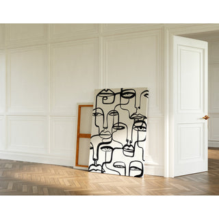 Black and white decorative panel - Intertwined Gazes