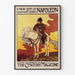 Vintage illustrated poster of Napoleon on horseback