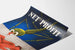 Vintage poster warning against malaria with mosquito net