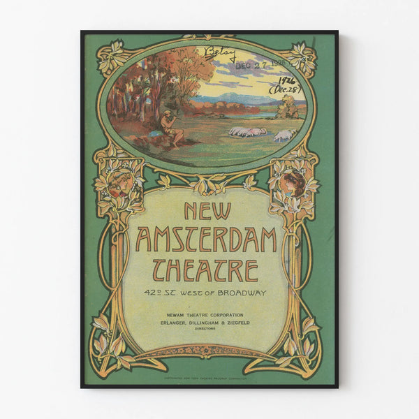 Vintage-Poster New Amsterdam Theatre – Wanddekoration im Jugendstil