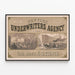 Vintage-Poster der New York Underwriters Agency als Wanddekoration — gerahmtes Bild an der Wand