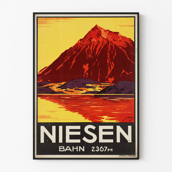 Poster vintage Niesen Bahn 2367m - Decorazione murale montagna retrò