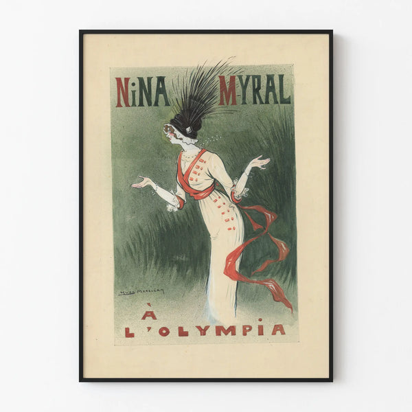 Poster vintage Nina Myral all'Olympia