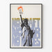Poster No Draft No War No Nukes with Statue of Liberty on fire