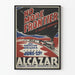 Poster vintage No More Frontier con treno in movimento