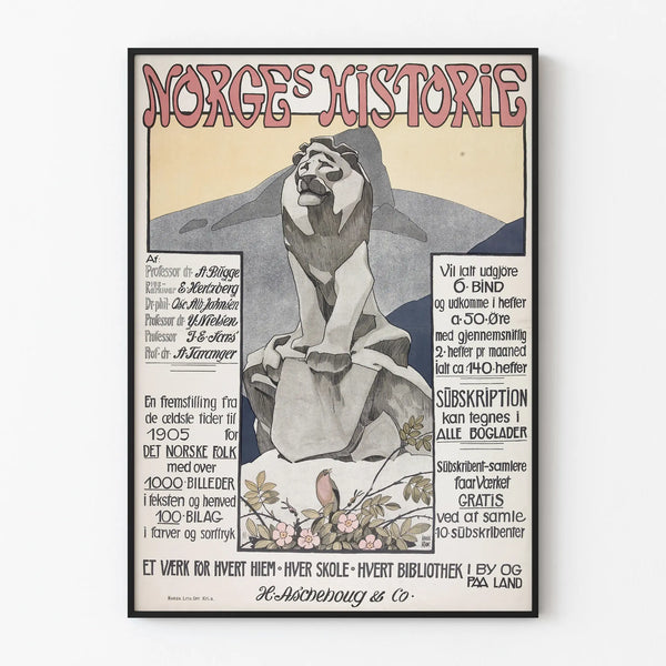 Vintage-Poster Norges Historie für Wanddekoration