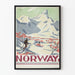 Poster vintage Norvegia Montagna e Sci