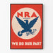 Poster Murale Membro NRA Facciamo la Nostra Parte Vintage Rosso e Blu