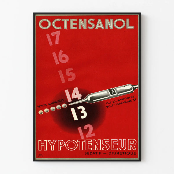 Poster vintage Octensanol ipotensore decorazione murale