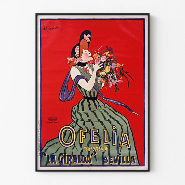 Poster vintage Ofelia Perfumeria La Giralda Siviglia decorazione murale