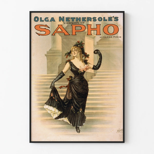 Poster vintage Olga Nethersole Sapho di Clyde Fitch