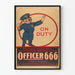 Poster vintage Officer 666 - Decorazione murale retrò