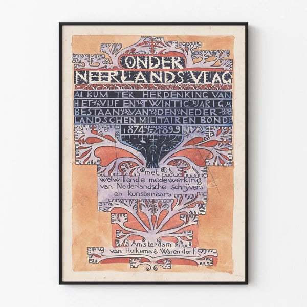 Poster commemorativo vintage Onder Neerlands Vlag - Decorazione murale storica