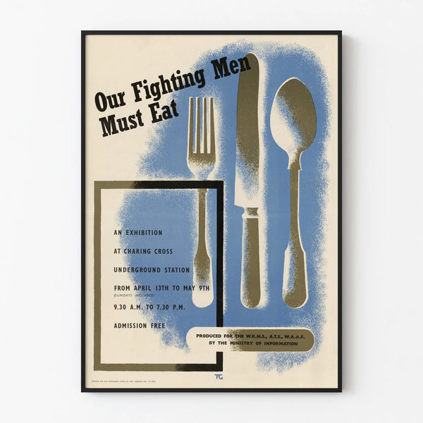Vintage-Poster Unsere kämpfenden Männer müssen essen - Retro-Wanddekoration Krieg